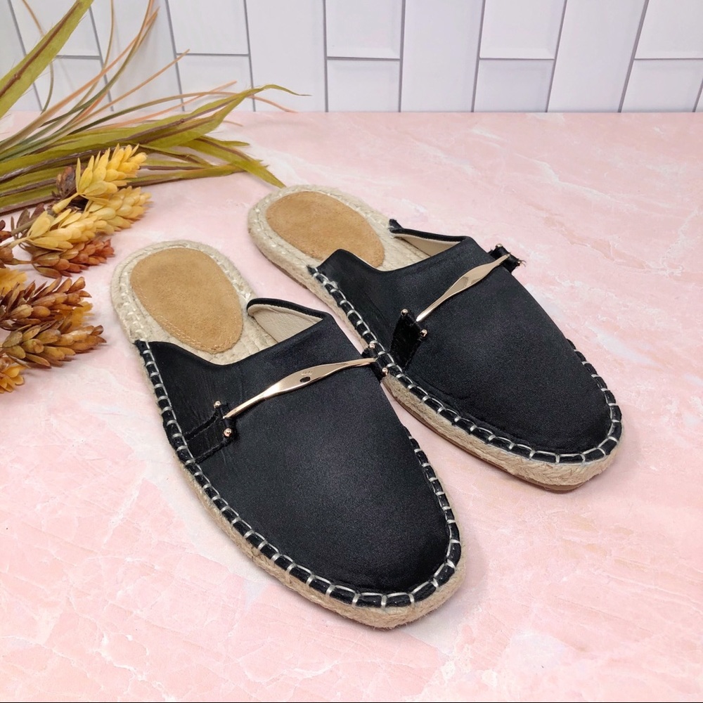 NEW Vintage Havana Elle Satin Espadrille Horse Bit Loafer Slides Sz 6